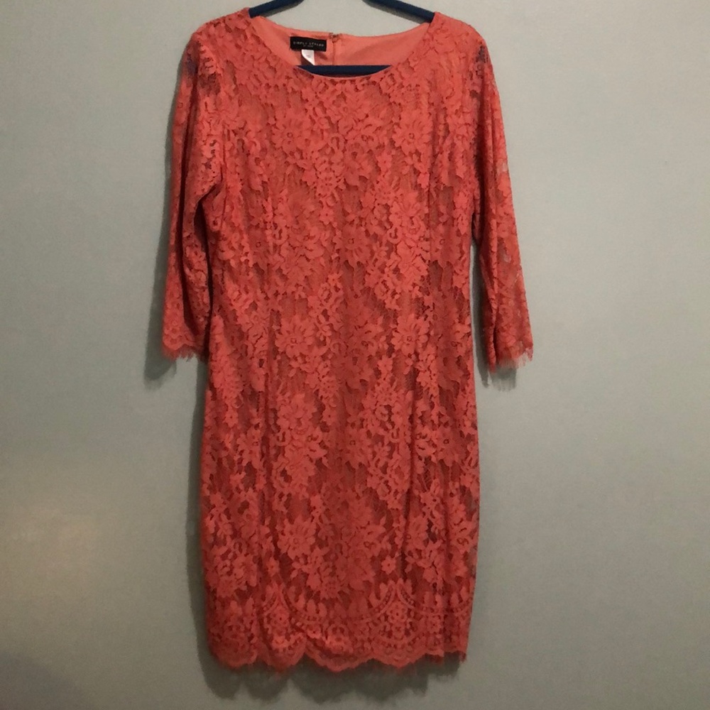 Coral lace dress